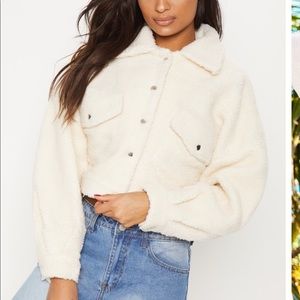 Cream fuzzy jacket